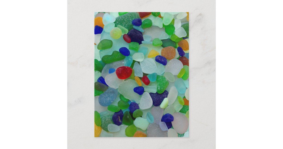 Sea glass, beach glass art photo fun post card | Zazzle