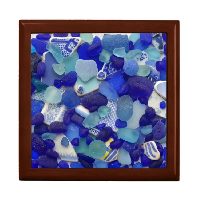 Sea glass, beach glass art photograph keepsake box (Front)