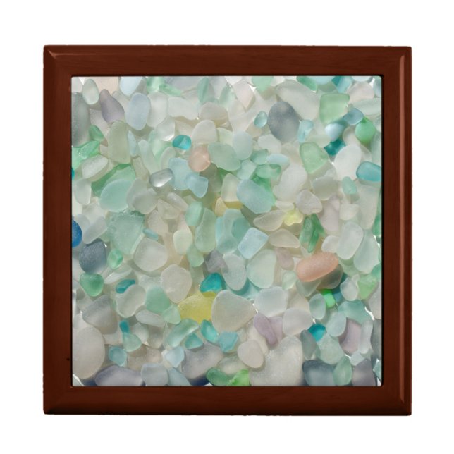 Sea glass, beach glass art photograph keepsake box (Front)