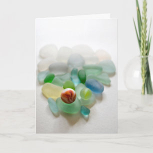 Sea glass, beach glass marble photo greeting card
