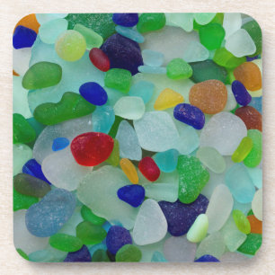 Sea glass, beach glass photo coasters