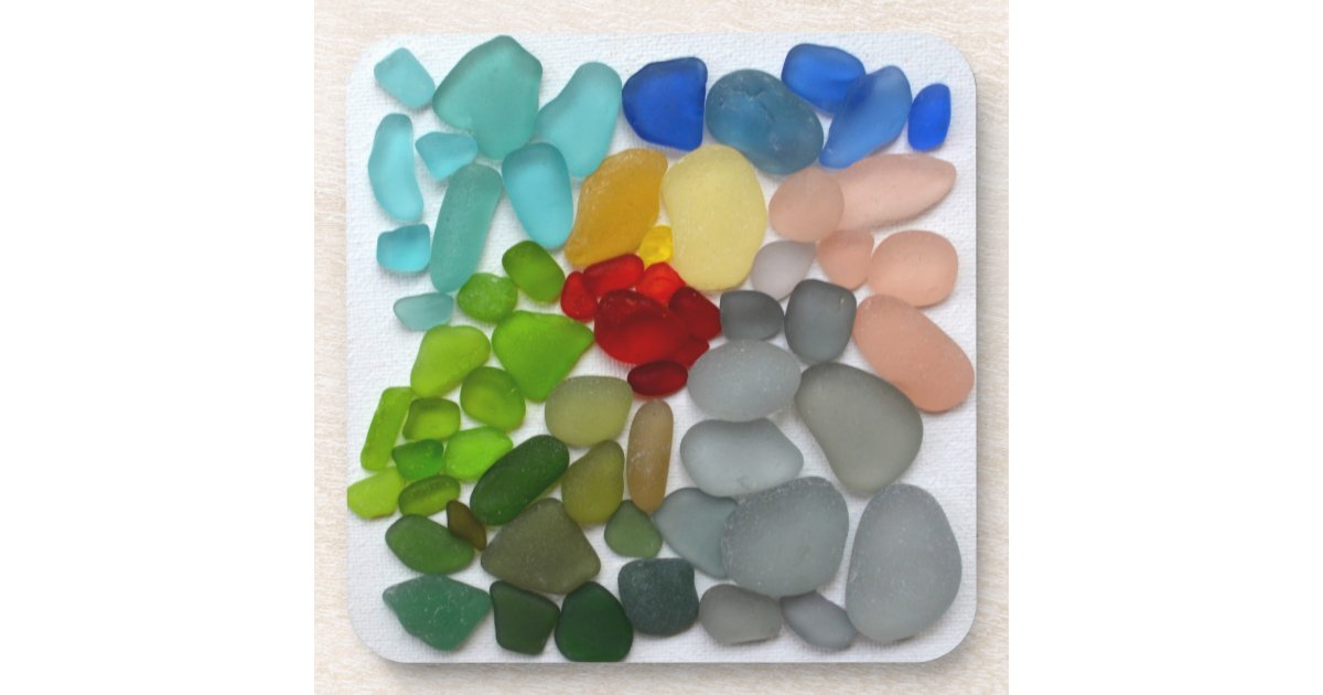 Sea glass, beach glass photo coasters | Zazzle