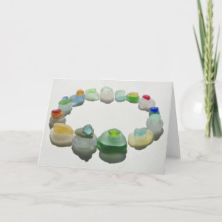 Sea glass, beach glass, rare colors, blank card