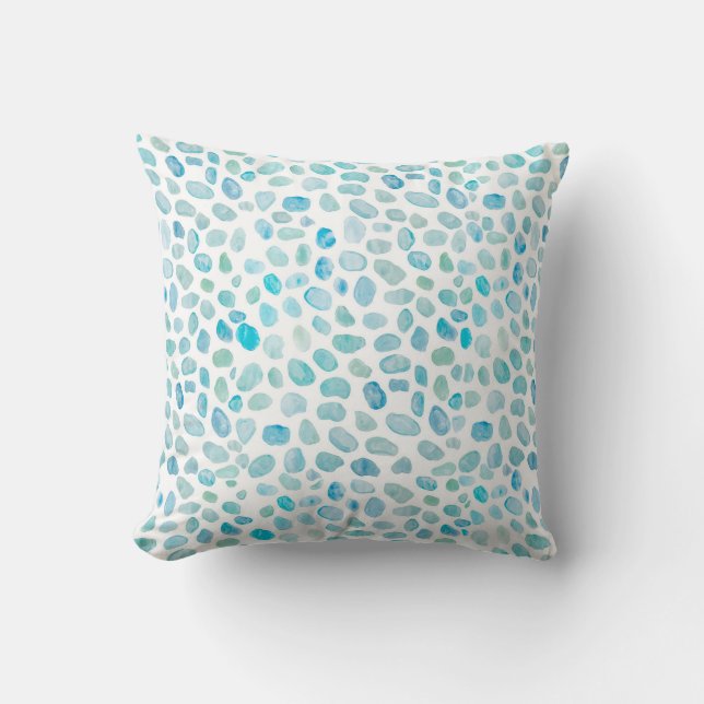 Sea Glass Beach Throw Pillow (Front)