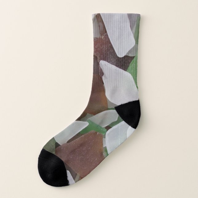 Sea Glass Beach Treasure Earth Toned Color Socks (Right Inside)