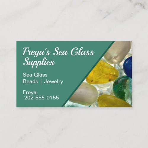 Sea Glass Beads Jewelry Craft Supply Business Card