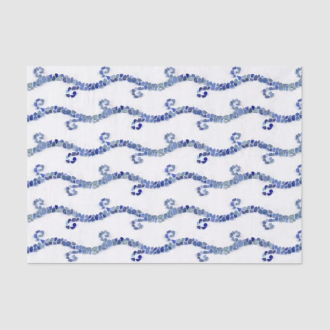 Sea glass - blue waves tissue paper (Front)