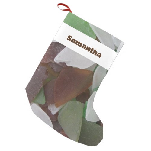 Sea Glass Coastal Holiday Beach House Christmas Small Christmas Stocking