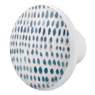 Sea Glass Coastal Pattern Pebble Ceramic Knob