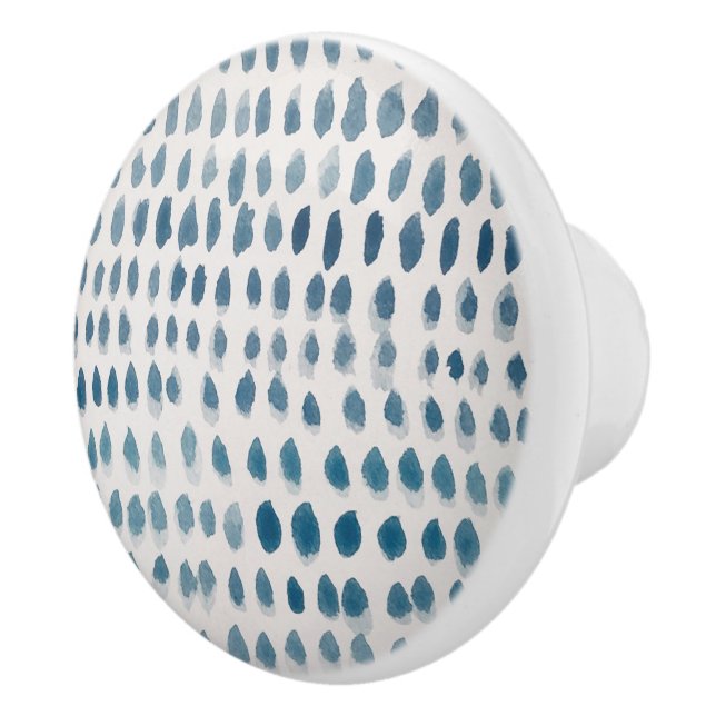 Sea Glass Coastal Pattern Pebble Ceramic Knob (Right)