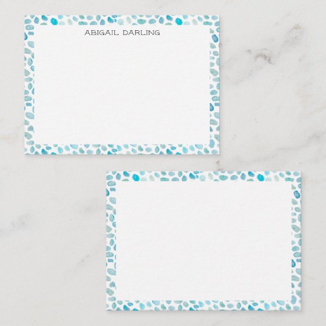 Sea Glass Coastal Texture Note Card (Front/Back)