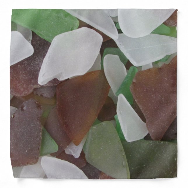 Sea Glass Collection Photo Ocean Treasures Beach Bandana (Front)