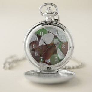 Sea Glass Colorful Ocean Treasures Beachcomber Pocket Watch