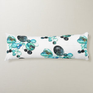 Sea glass colors flowers and bling  body pillow