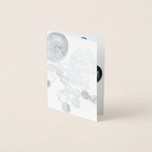 Sea glass colors flowers and bling foil card
