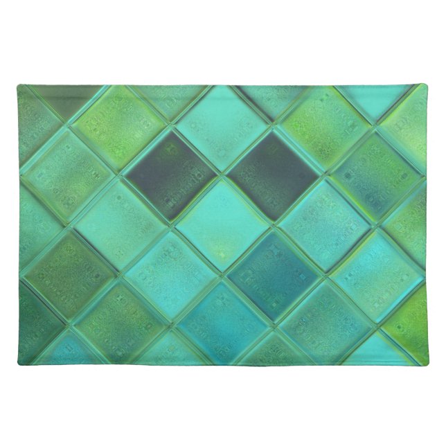 Sea Glass Custom Art Woven Cotton Placemats (Front)