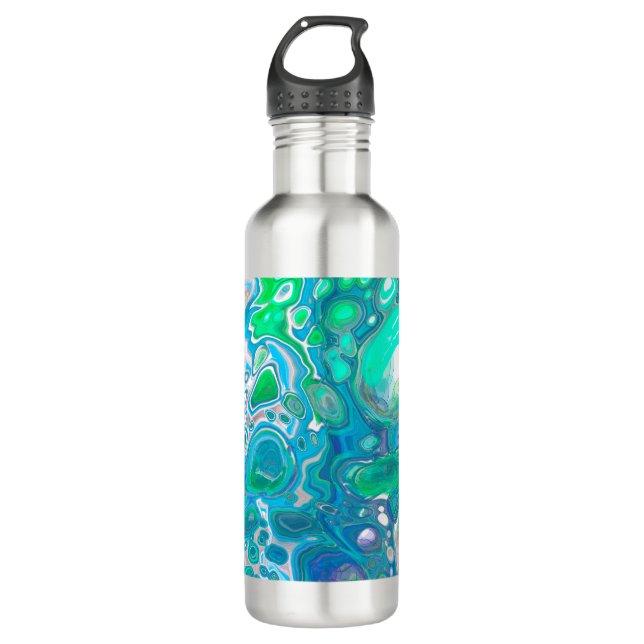 Sea Glass Digital Abstract Art  Stainless Steel Water Bottle (Front)