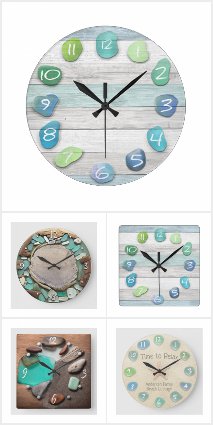 Seaglass and Driftwood Clock