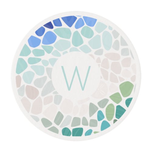 Sea Glass Edible Frosting Round