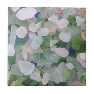 Sea glass from the ocean ceramic tile