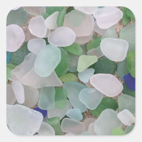 Sea glass from the ocean square sticker