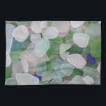 Sea glass from the ocean towel<br><div class="desc">Real,  ocean-tumbled sea glass creates a beautiful blue-green theme. Just as it was found on the beach. Delight your ocean-lover and beach-seeker with this sea glass item!</div>