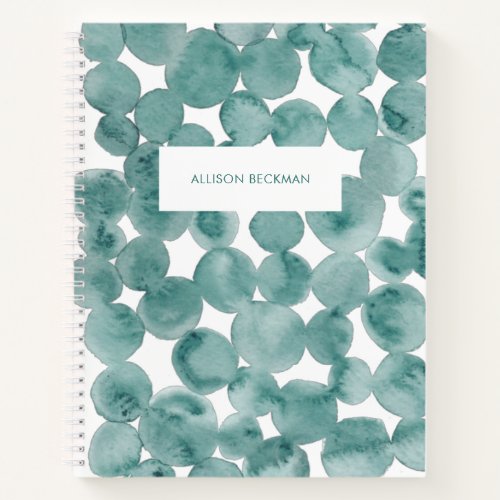 Sea Glass Green Abstract Watercolor Notebook