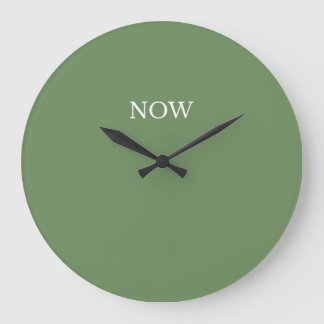 Sea Glass Green Color NOW Fun Minimalist Large Clock
