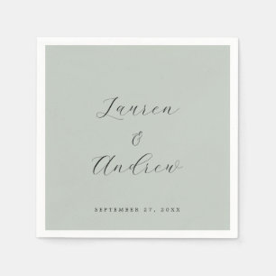 Sea Glass Green Elegant Modern Simple Wedding Napkins