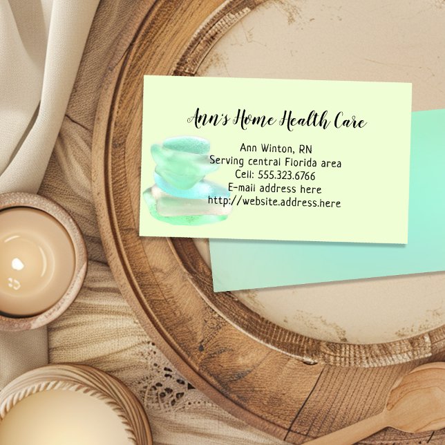 Sea Glass Green Home Health Care Cards (Creator Uploaded)