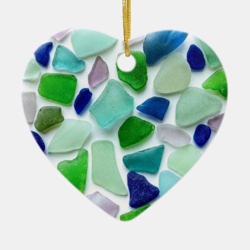 Sea Glass Heart Mothers Day Ornament
