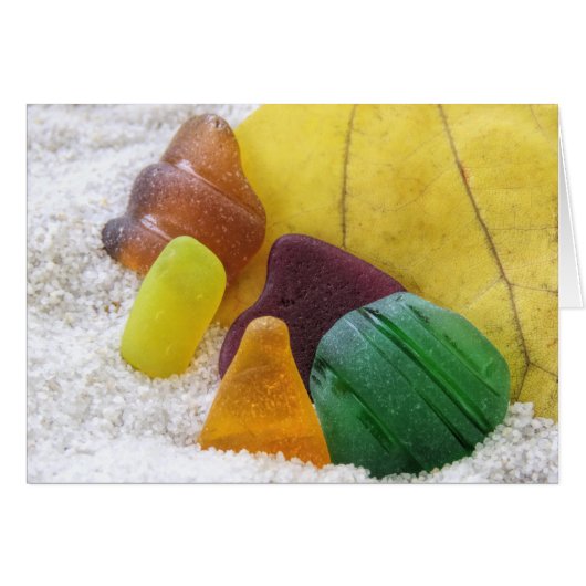 Sea Glass in fall colors Cards (Front Horizontal)