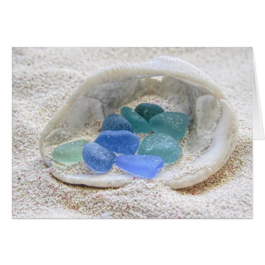 Sea glass in light blues cards (Front Horizontal)