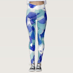 Sea glass leggings / yoga pants