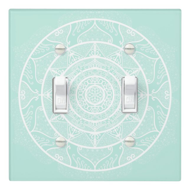 Sea Glass Mandala Light Switch Cover (In Situ)