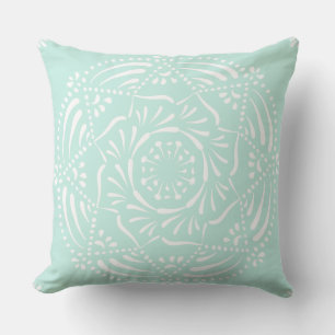 Sea Glass Mandala Outdoor Pillow