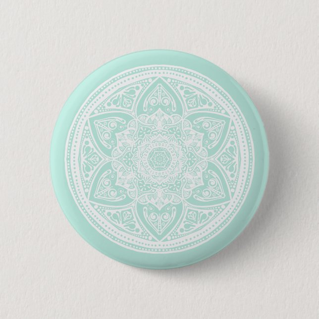 Sea Glass Mandala Pinback Button (Front)