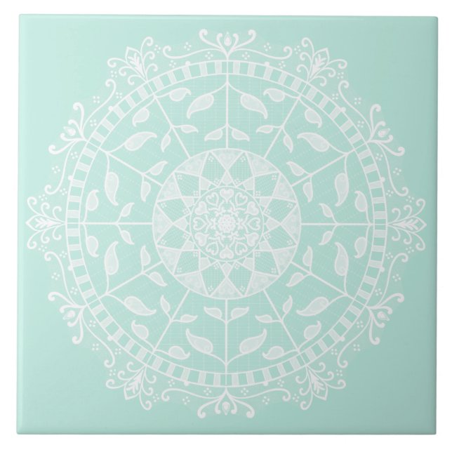 Sea Glass Mandala Tile (Front)