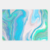 Sea Glass Marble Birthday Wrapping Paper Sheets (Front 2)