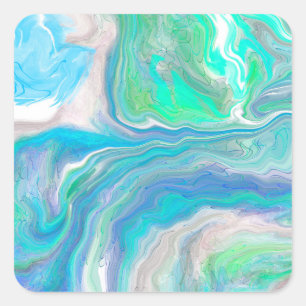Sea Glass Marble   Square Sticker