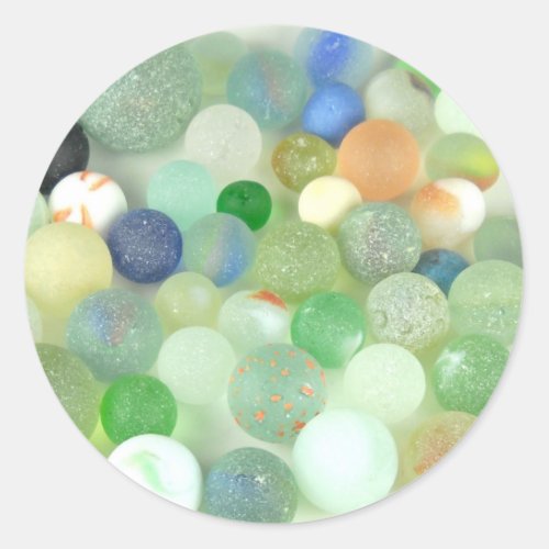 Sea Glass Marbles Classic Round Sticker