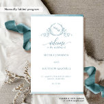 Sea Glass Monogram Folded Wedding Ceremony Program<br><div class="desc">Welcome your guest with this exquisite sea glass watercolor wedding ceremony program, featuring delicate hand drawn botanical monogram with couples names and beautiful top and bottom sea glass watercolor stripes on the front and in the inside. Back with gorgeous watercolor wash in a beautiful blend of sea glass, sage, aqua,...</div>
