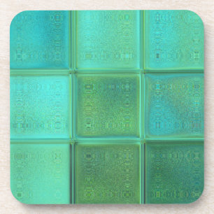 Sea Glass Mosaic Art coaster set with cork back
