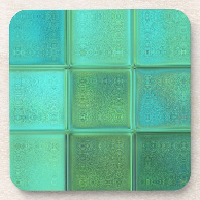 Sea Glass Mosaic Art coaster set with cork back (Front)