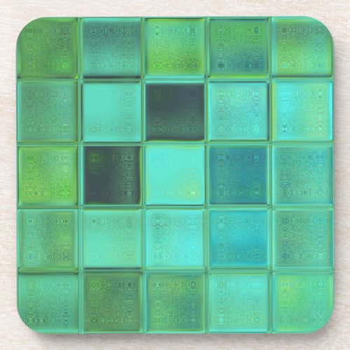 Sea Glass Mosaic Art coaster set with cork back