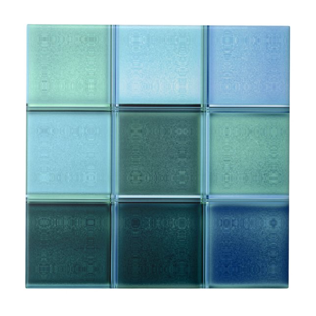 Sea Glass Mosaic ceramic tile ~ trivet or gift box (Front)