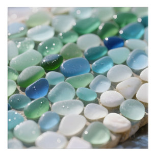 Sea Glass Mosaic Ocean Blues Tranquil Acrylic Print
