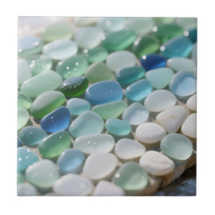 Sea Glass Mosaic Ocean Blues Tranquil Ceramic Tile