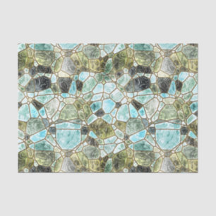 Sea Glass Mosaic Stained Glass Decoupage Tissue Paper