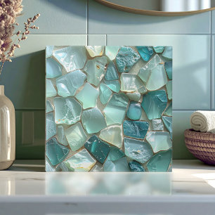 Sea Glass Mosaic Teal ID1183 Ceramic Tile